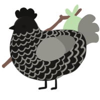 A sable and ash chicken with a lace pattern