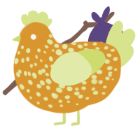 A orange and lemon chicken with a speckle pattern