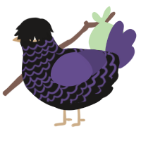 A sable and overcast chicken with a lace pattern