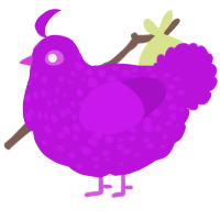 A amethyst chicken with a speckle pattern