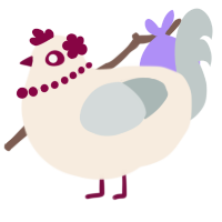A cream and silver chicken