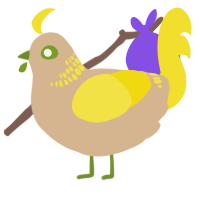 A beige and yellow chicken with a neck-band pattern