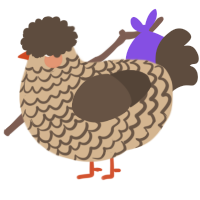 A beige and bark chicken with a lace pattern