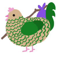 A beige and leaf chicken with a lace pattern