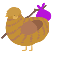 A gold and brown chicken with a bar pattern