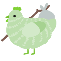 A gluppy chicken with a bar pattern