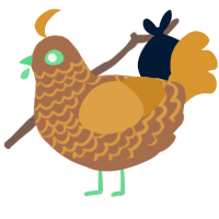 Saguaro, a brown and orange chicken with a lace pattern