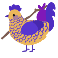 A honey and indigo chicken with a lace pattern