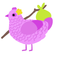 A lavender and orchid chicken with a lace pattern