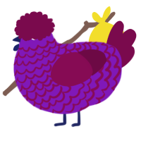 A violet and wine chicken with a lace pattern