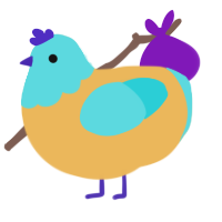A honey and aqua chicken with a head pattern