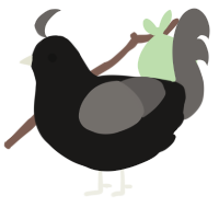A sable and grey chicken
