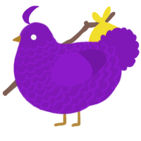 A violet chicken with a lace pattern