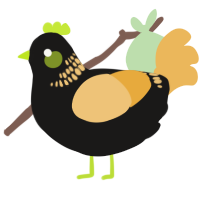 A sable and honey chicken with a neck-band pattern
