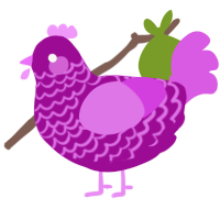 A plum and orchid chicken with a lace pattern