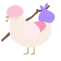 A cream and rose chicken with a speckle pattern