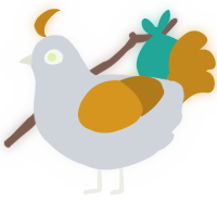 A mist and ochre chicken