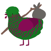 A leaf and wine chicken with a lace pattern