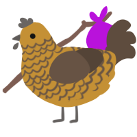 Burnt Umber, a gold and bark chicken with a lace pattern