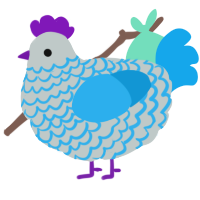 A silver and sky chicken with a lace pattern