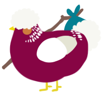 A maroon and white chicken with a neck-band pattern