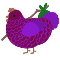 A wine and violet chicken with a lace pattern