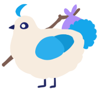 A cream and sky chicken