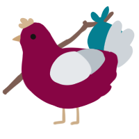 A maroon and mist chicken