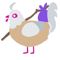 A beige and mist chicken with a head pattern