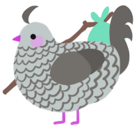 A silver and grey chicken with a lace pattern