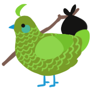 A chartreuse and grass chicken with a lace pattern