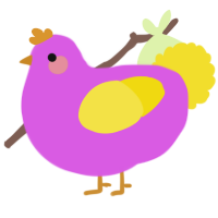 A orchid and yellow chicken