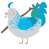 A mist and cerulean chicken with a half-lace pattern