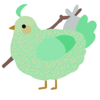 A gluppy and spring chicken with a double-lace pattern