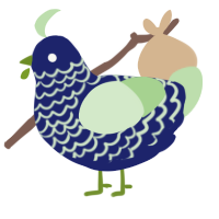 A navy and gluppy chicken with a lace pattern