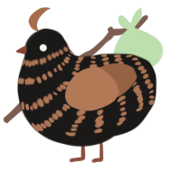 A sable and brown chicken with a bar pattern
