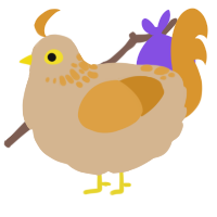 A beige and orange chicken with a neck-speckle pattern