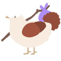 A cream and russet chicken