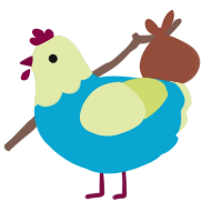 A cerulean and lemon chicken with a head pattern