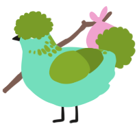 A mint and chartreuse chicken with a neck-speckle pattern
