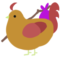 A gold and red chicken