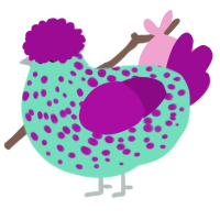 Melva, a mint and plum chicken with a speckle pattern