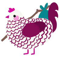 A white and wine chicken with a lace pattern