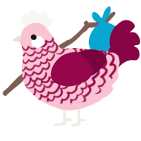 A rose and maroon chicken with a lace pattern