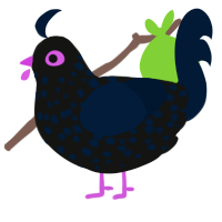 (unnamed), a black and tumblr chicken with a speckle pattern