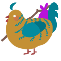 A gold and sea chicken with a half-bar pattern