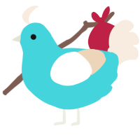 A aqua and cream chicken