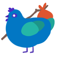 faucet, a sapphire and turquoise chicken