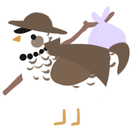 A cream and bark chicken with a half-lace pattern
