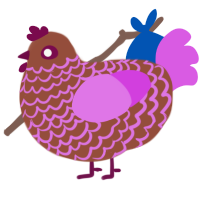 A russet and orchid chicken with a lace pattern